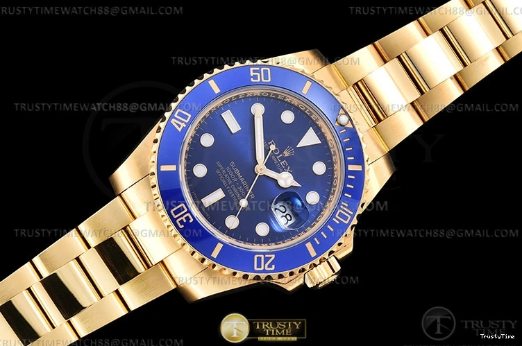 0323 TravelReady Submariner 116618LB Wrp 904 YG YG Blue KF VR 1091